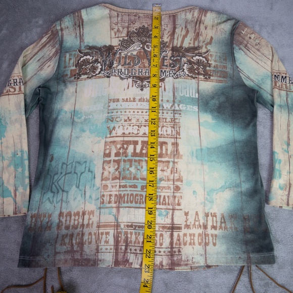 Y2K Vintage Vanilla Sugar Top Women Medium Studded Western Boho Grunge - Picture 10 of 12